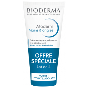 BIODERMA Atoderm Crème Ultra-Nourrissante Mains & Ongles Lot de 2x50 ml