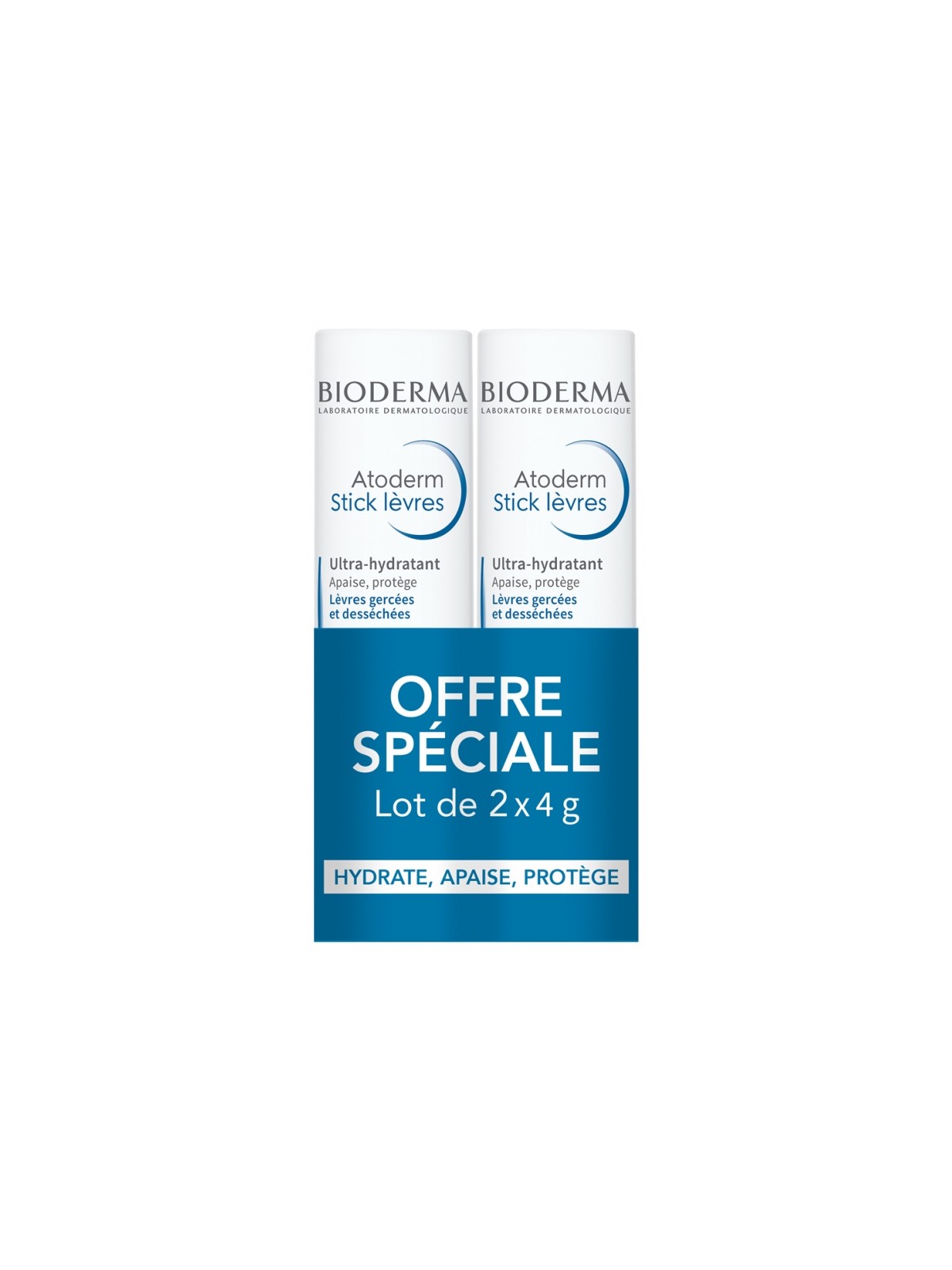 BIODERMA Atoderm Stick Lèvres Ultra-Hydratant Lot de 2x4g