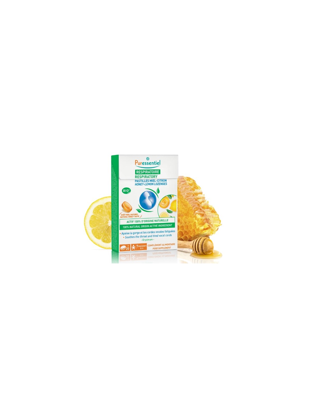 PURESSENTIEL Pastilles Respiratoire Gorge Miel-Citron 20 pastilles