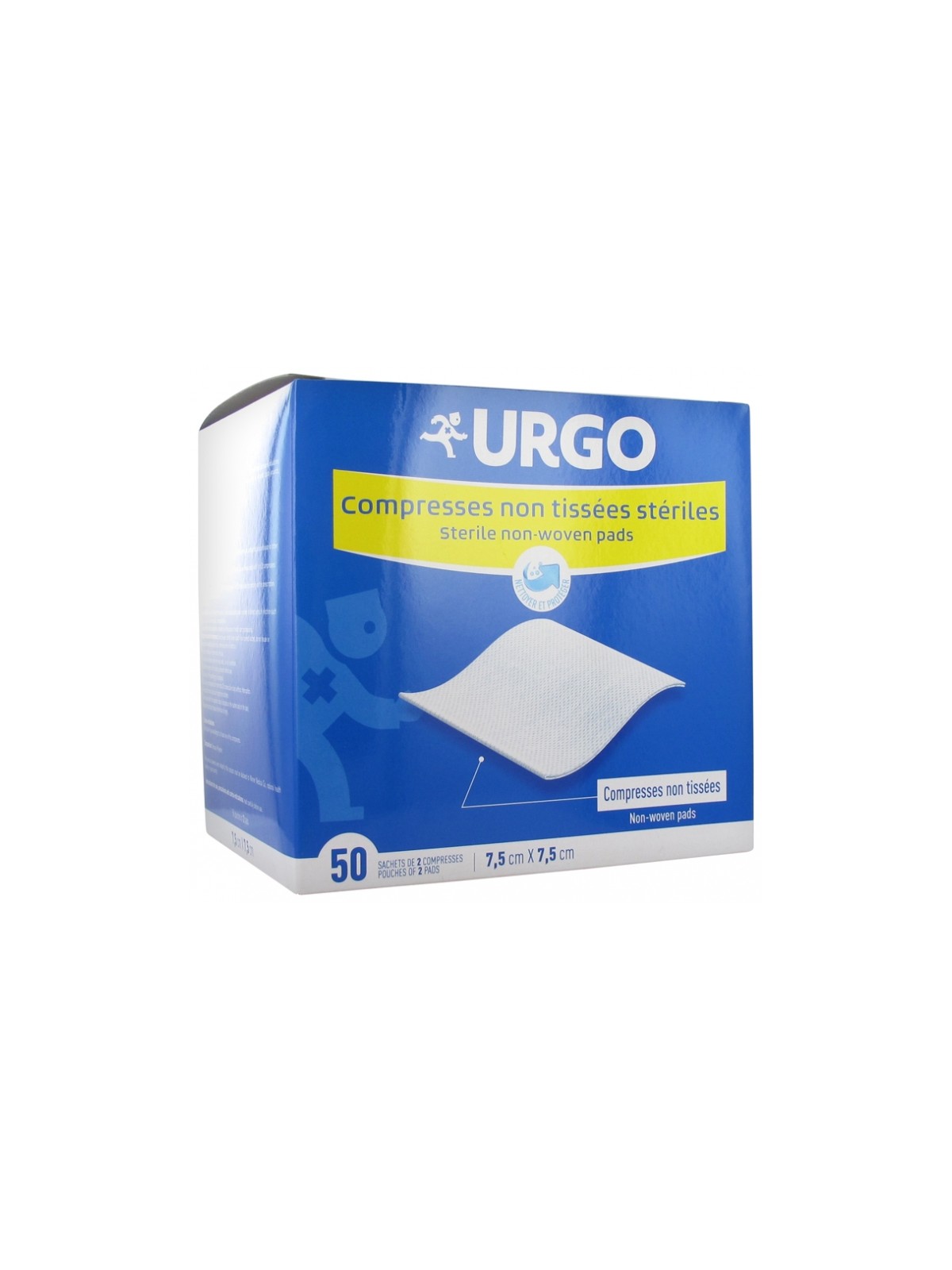 URGO Compresses Stériles Non Tissées 7,5x 7,5 cm 50 Sachets de 2 Compresses