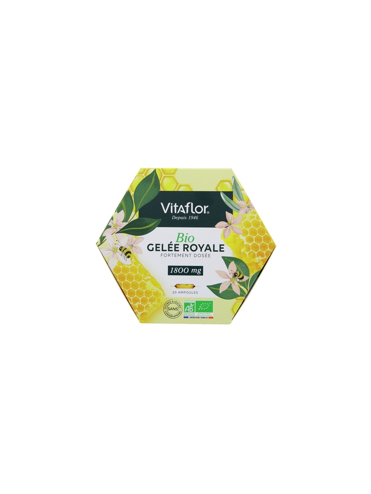 VITAFLOR Gelée Royale Bio 1800mg x20 ampoules