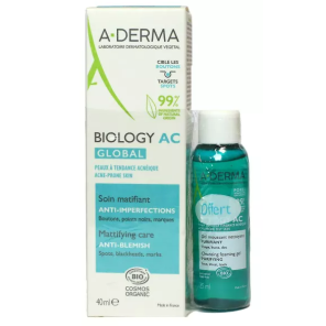 A-DERMA Biology AC Global soin matifiant 40ml + gel offert