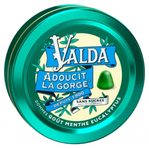 VALDA Gommes Sans Sucre Menthe Eucalyptus boite de 50