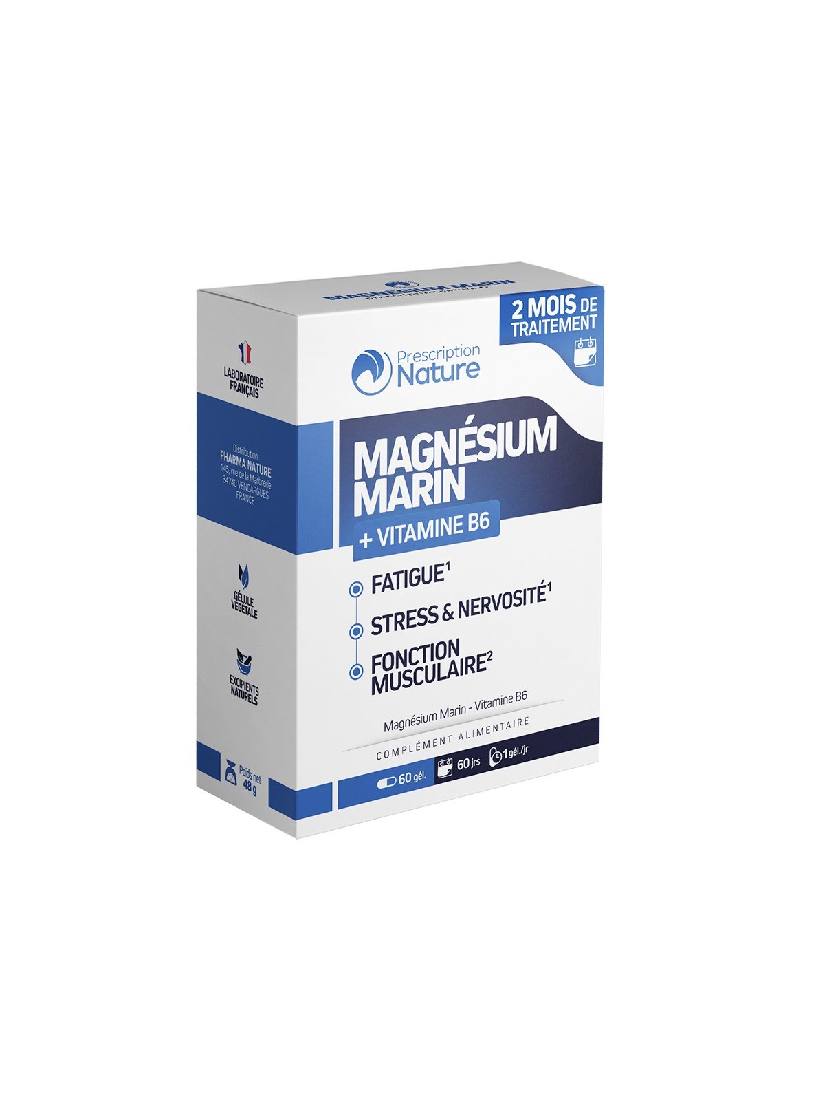 Prescription Nature Magnesium Marin 300mg 60 gélules