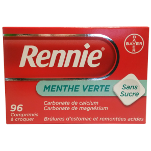 Rennie Menthe Verte Sans Sucre 96 comprimés
