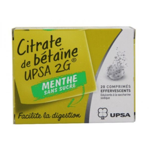 CITRATE DE BETAÏNE Comprimés Effervescents Menthe boite de 20