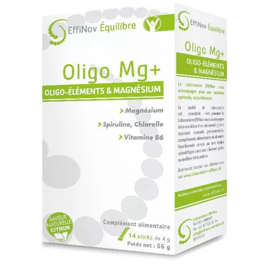 EFFINOV Oligo Mg+ Oligo-éléments et magnésium 14 sticks