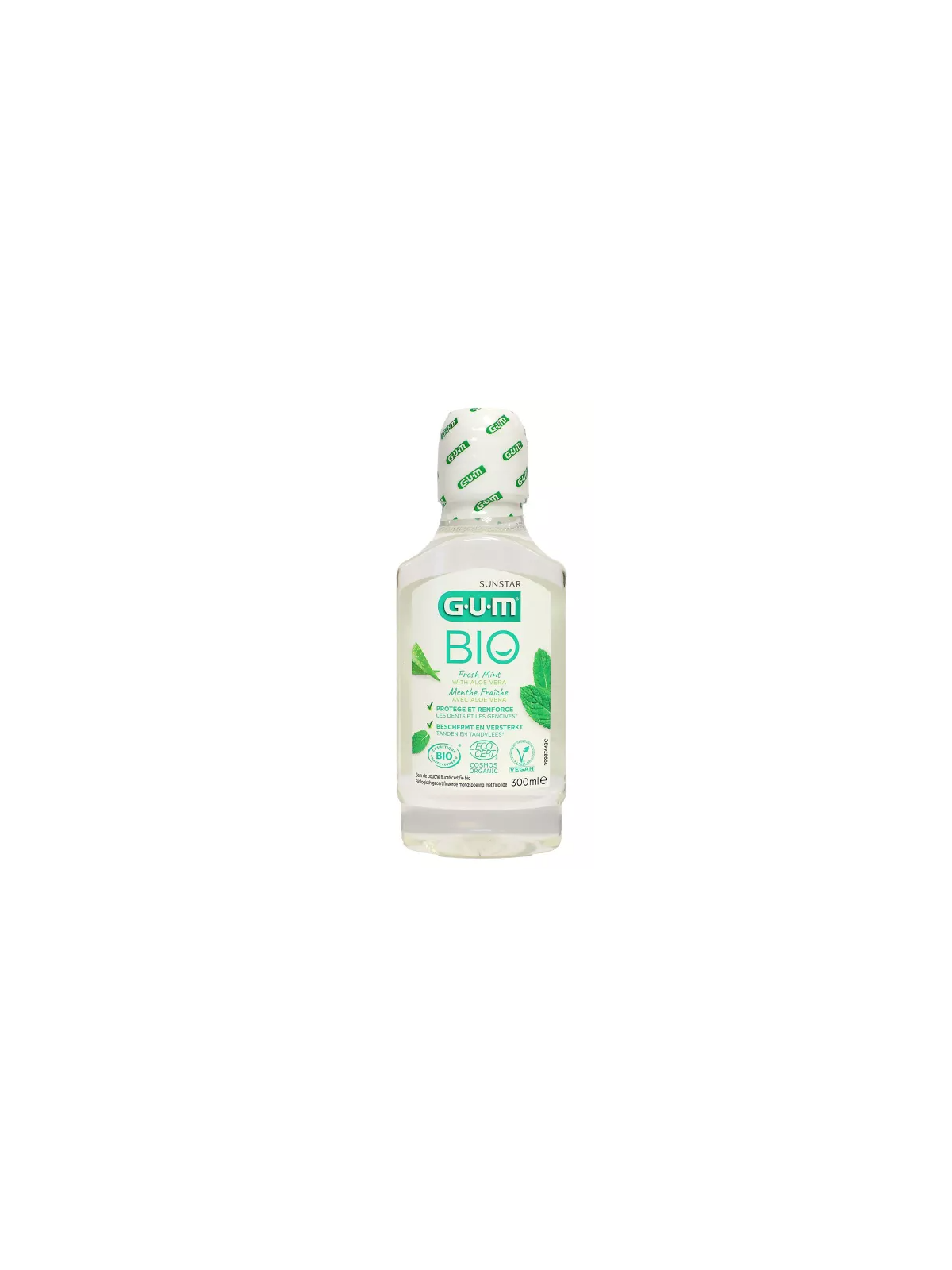 GUM Bain bouche fluoré menthe fraiche bio 300ml