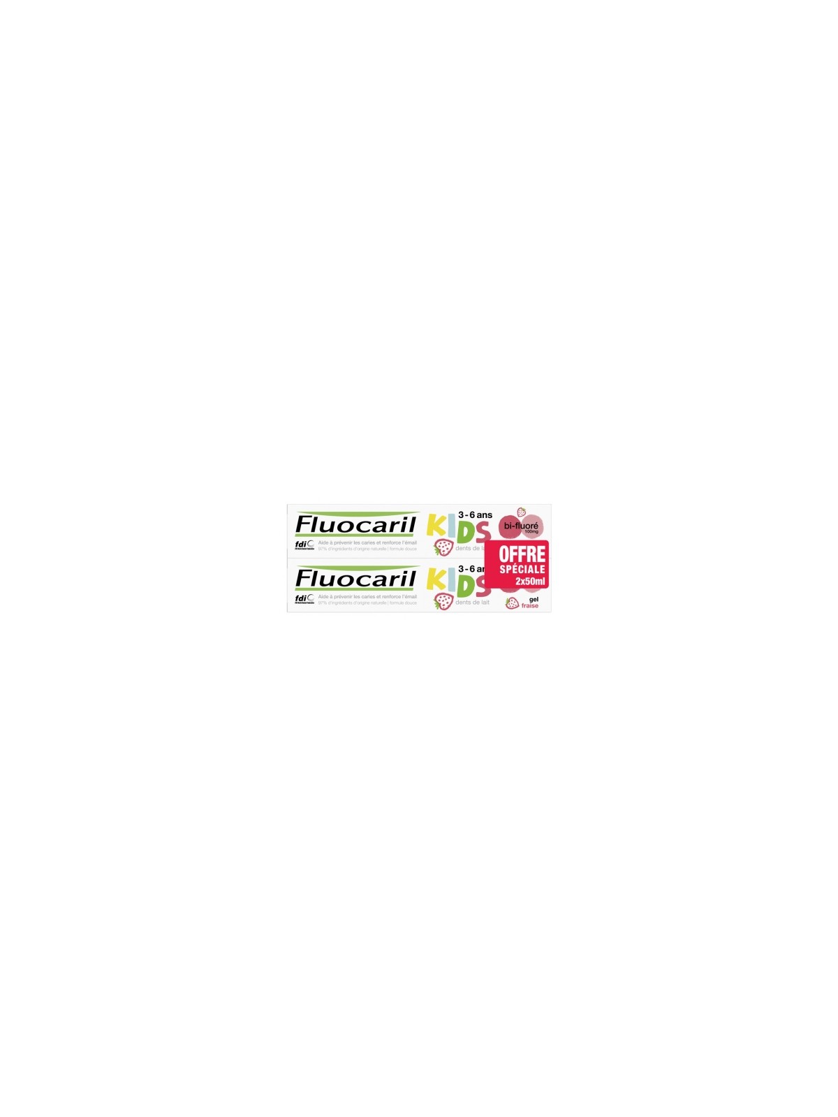 FLUOCARIL Dentifrice Kids 0-6 Ans 2x50ML