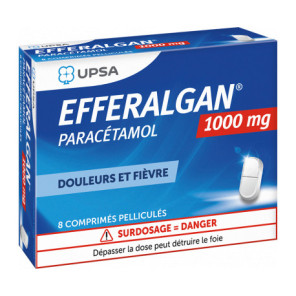 EfferalganTab paracétamol 1g 8 comprimés pelliculés