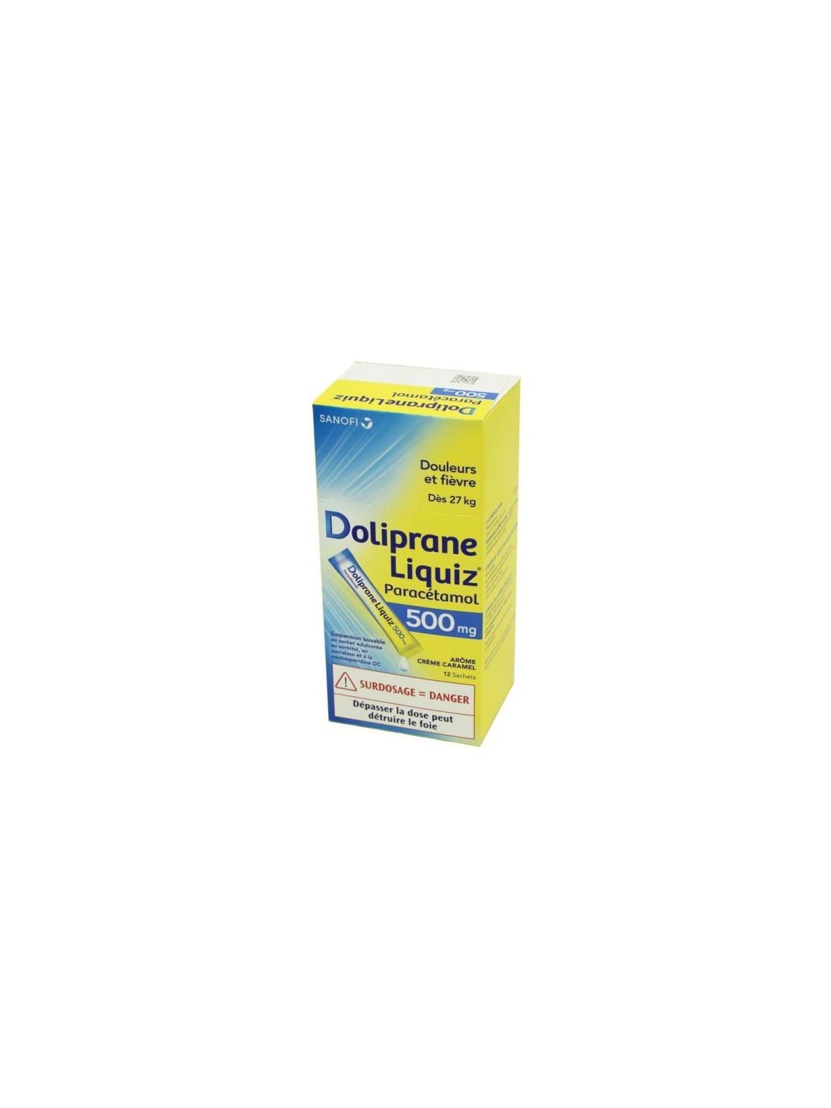 DOLIPRANE LIQUIZ 500MG SUSP BUV BTE 12
