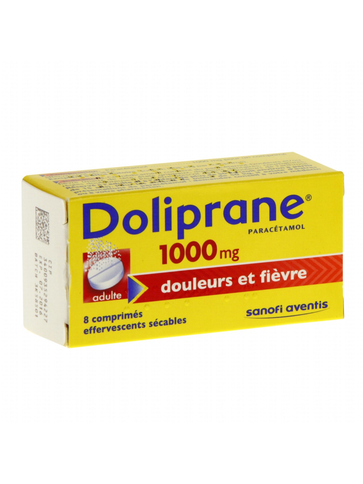 Doliprane 1000g 8 comprimés effervescent 