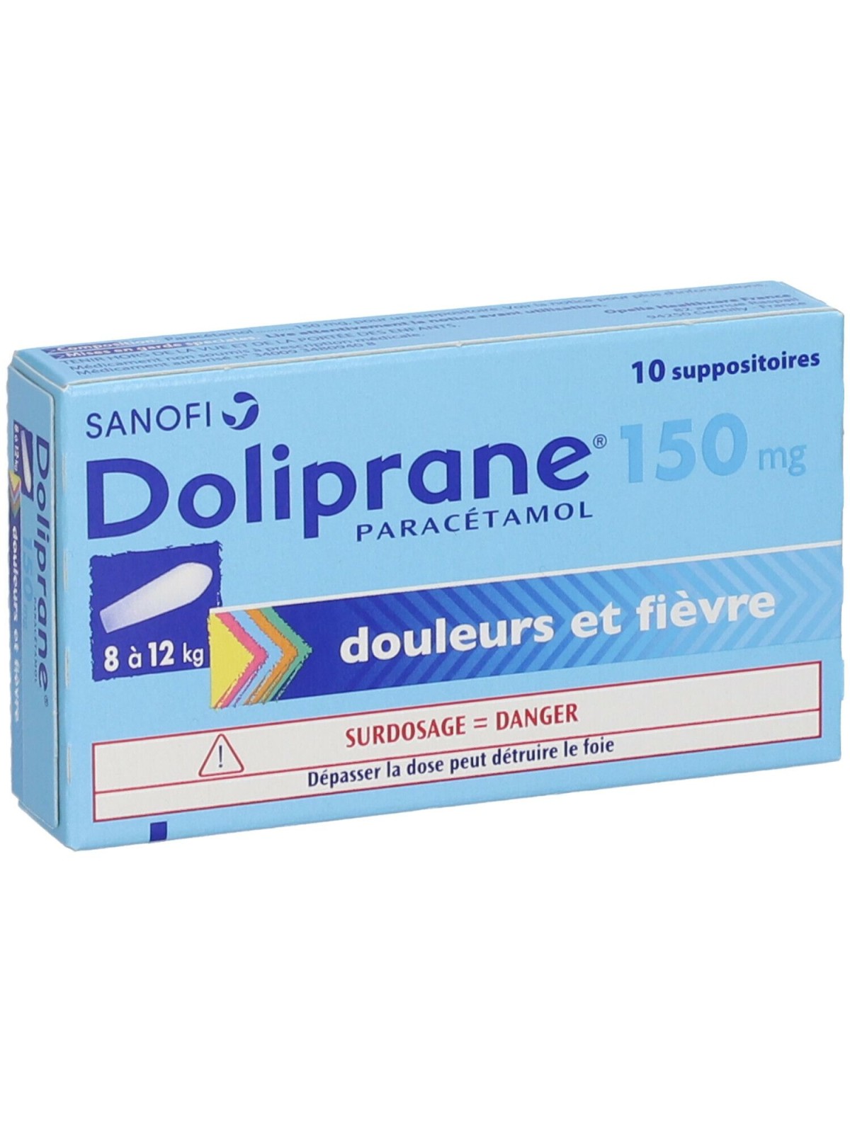 Doliprane 150mg Suppositoire enfant x10 suppositoires | Nom de la...