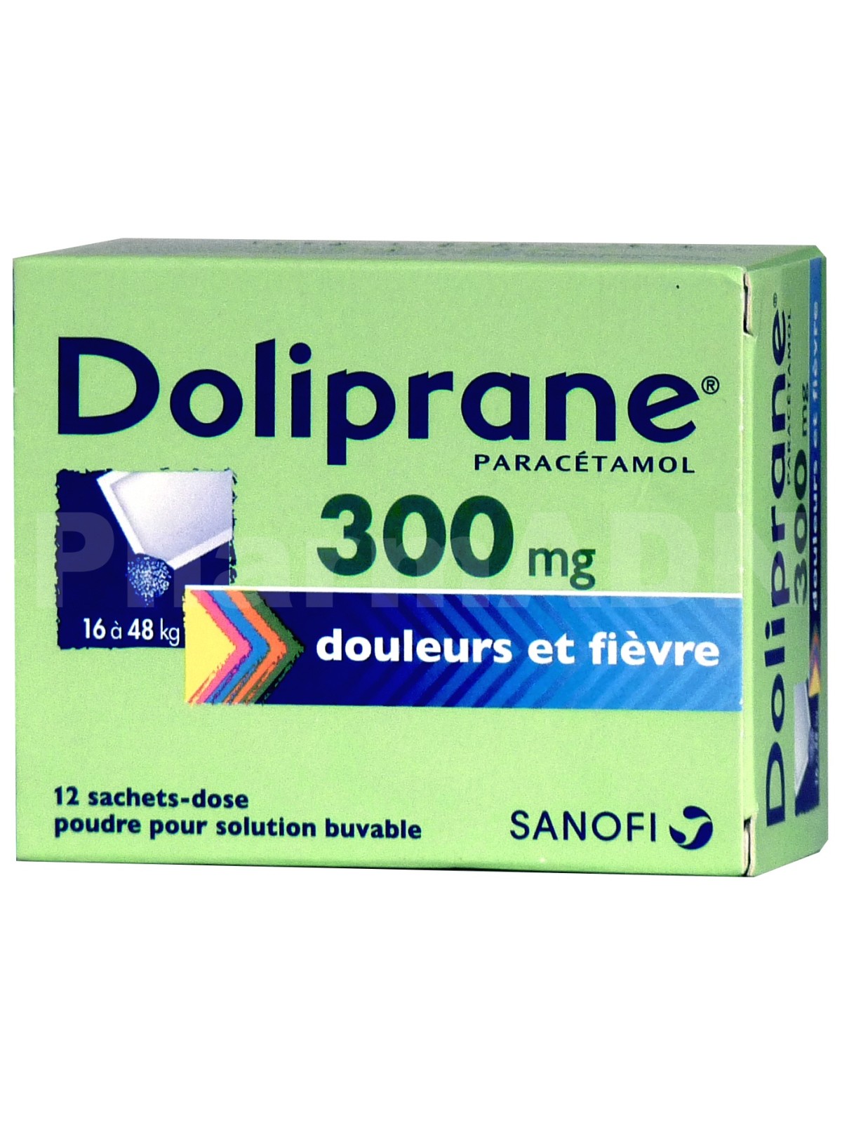 Doliprane 300mg 12 sachets | Nom de la Pharmacie en variable