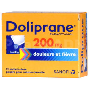 DOLIPRANE 200MG Douleurs et Fièvre 11-38KG Sachets boite de 12