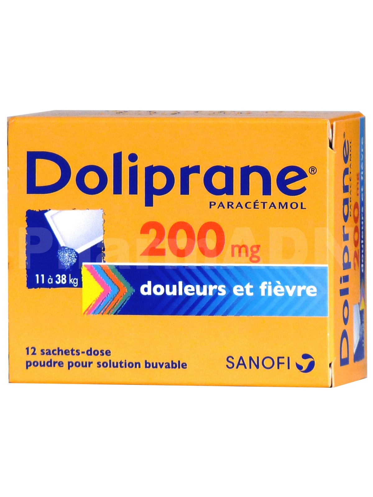 Doliprane 200mg 12 sachets | Nom de la Pharmacie en variable