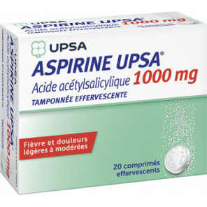 Aspirine UPSA 1000mg tamponnée effervescente 10 comprimés