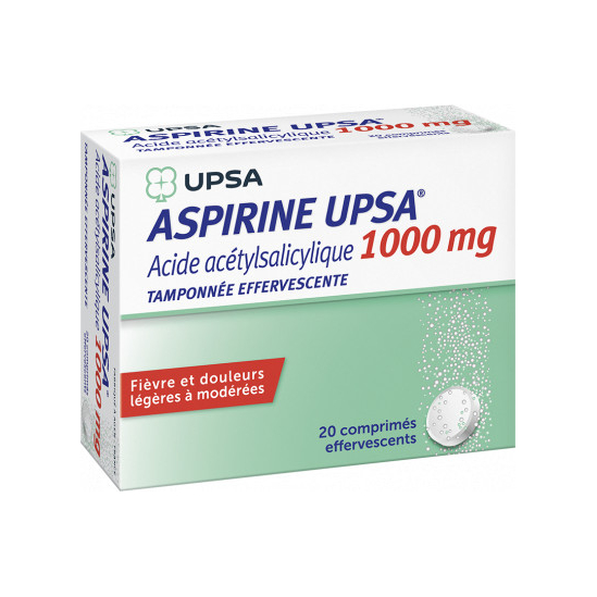 Aspirine UPSA 1000mg tamponnée effervescente 10 comprimés