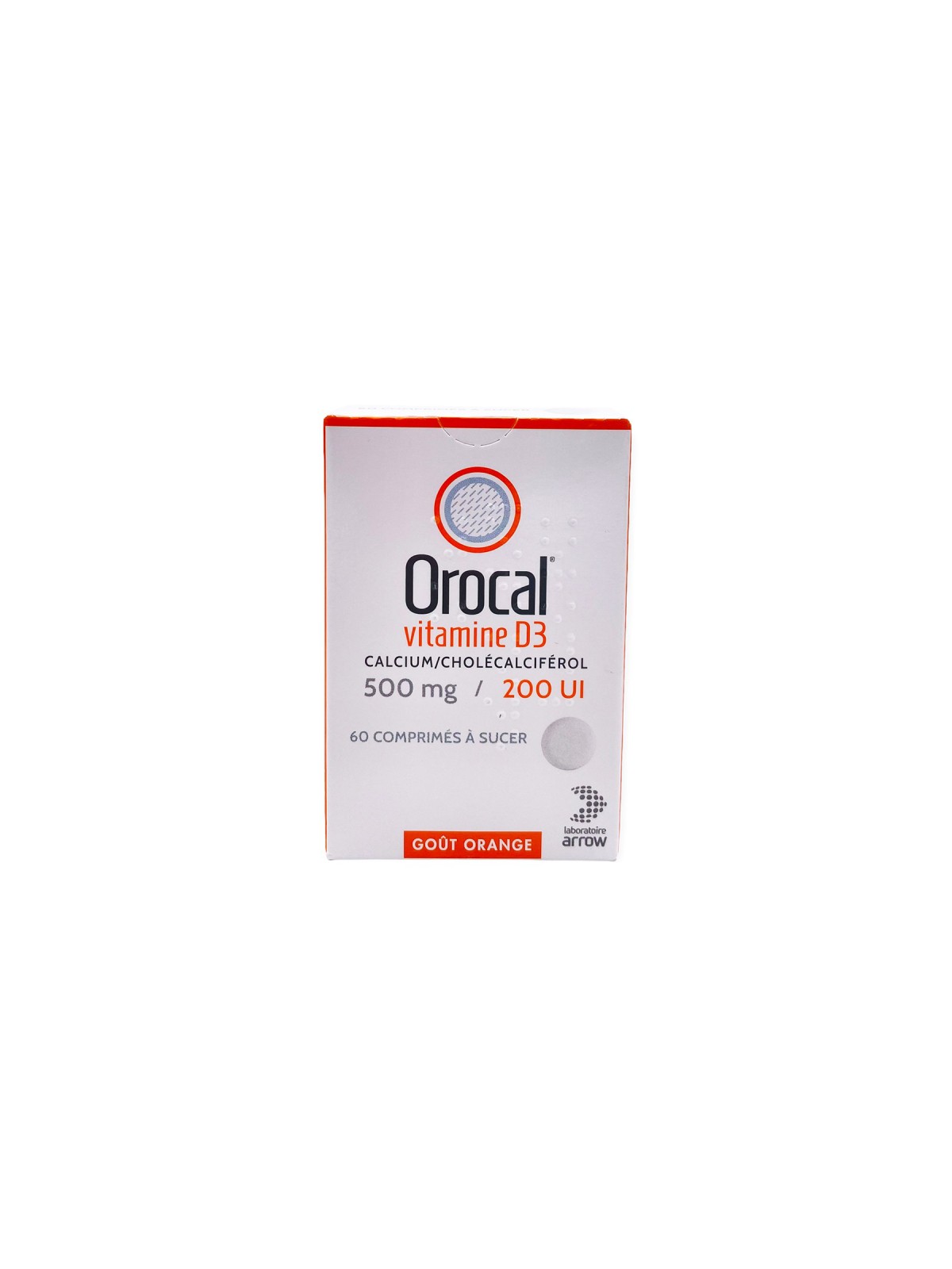 Orocal Vitamine D3 500mg/200UI 60 comprimés | Nom de la Pharmacie...