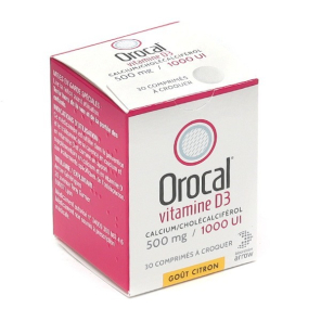 OROCAL D3 500MG/1 000UI CPR BTE 30