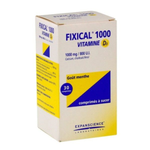 FIXICAL Vitamine D3 1 00MG/800 UI Comprimés à Sucer boite de 30