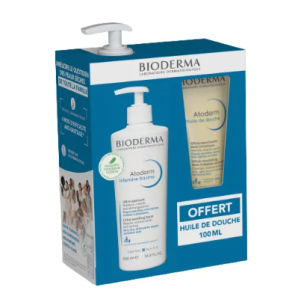 BIODERMA Atoderm Intensive Baume Ultra-Apaisant 500ml + Atoderm Huile de Douche Ultra-Nourrissante Anti-Irritations 100ml