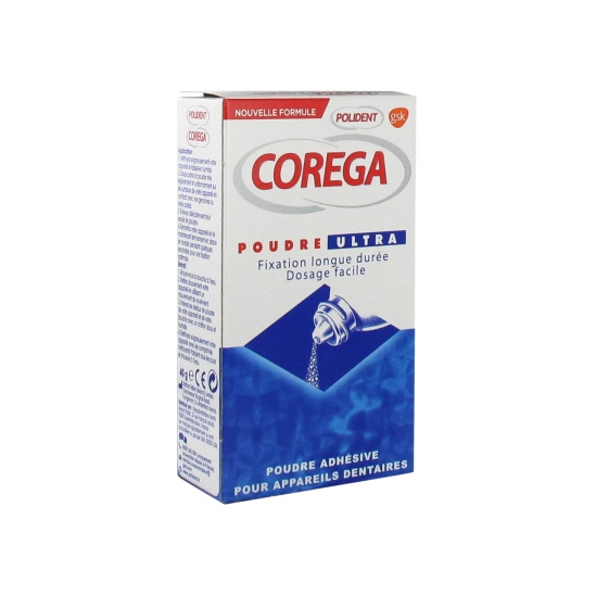 Polident Corega Poudre Ultra Poudre Adhésive Pour Prothèses Dentaires 40 g