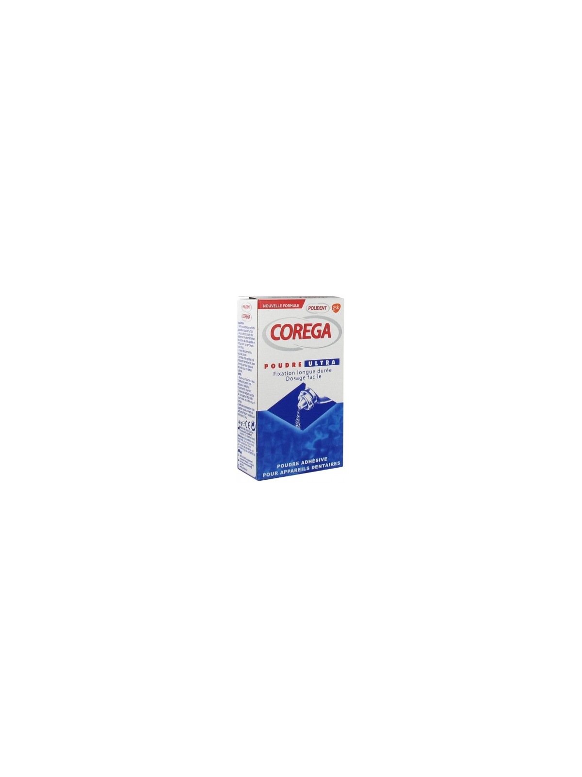 Polident Corega Poudre Ultra Poudre Adhésive Pour Prothèses Dentaires 40 g
