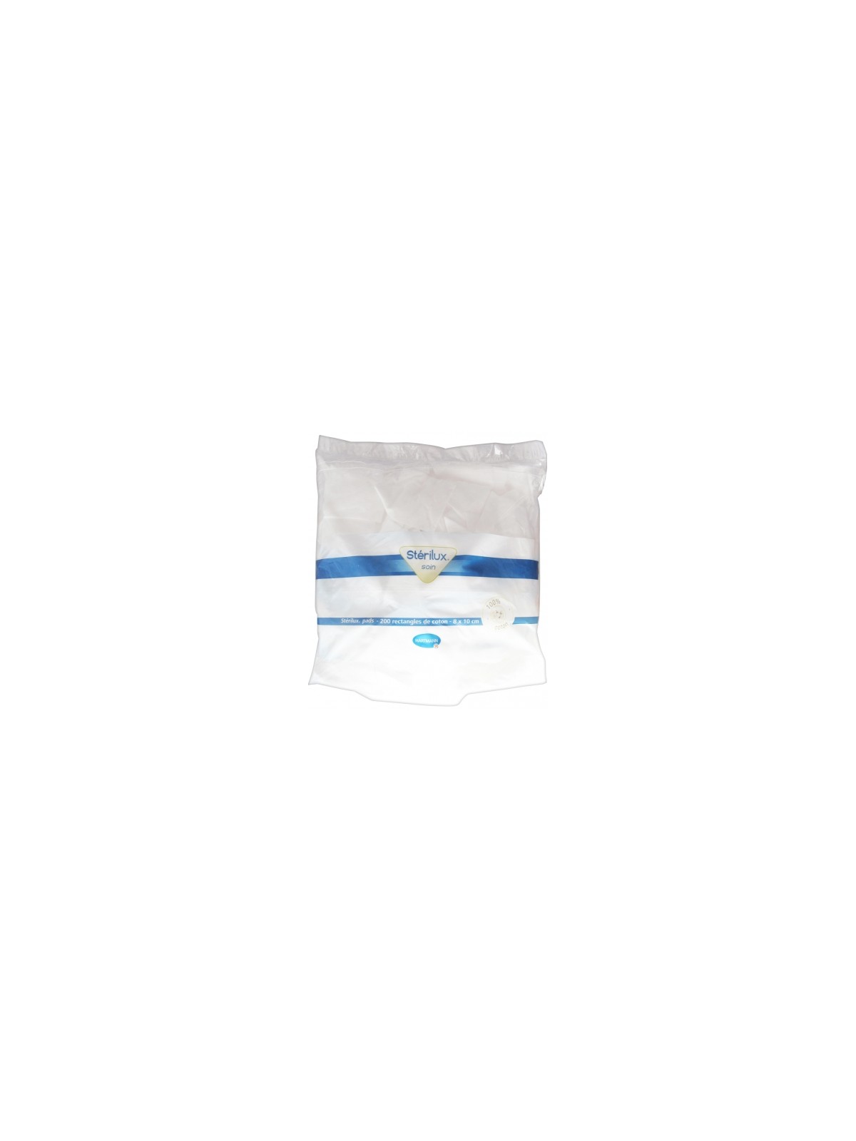 STERILUX Soin 200 Rectangles de Coton 8 x 10 cm