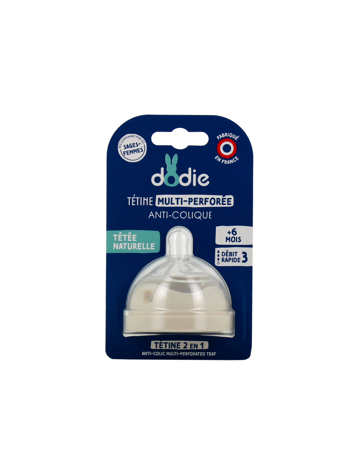 DODIE Dodie Tétine Multi-Perforée Anti-Colique +6 mois Débit 3
