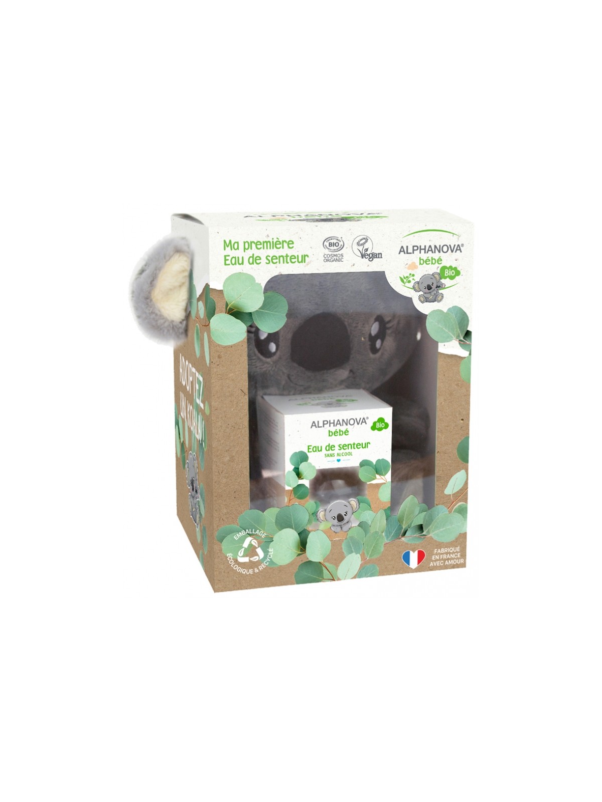 ALPHANOVA Bébé Eau de Senteur Bio 50 ml + Peluche Koala