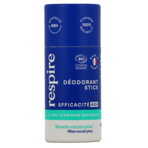 RESPIRE Déodorant Solide Stick Bio Menthe Eucalyptus 50g