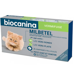 BIOCANINA  Milbetel Vermifuge Chat de 0,5 à 2 kg x 2