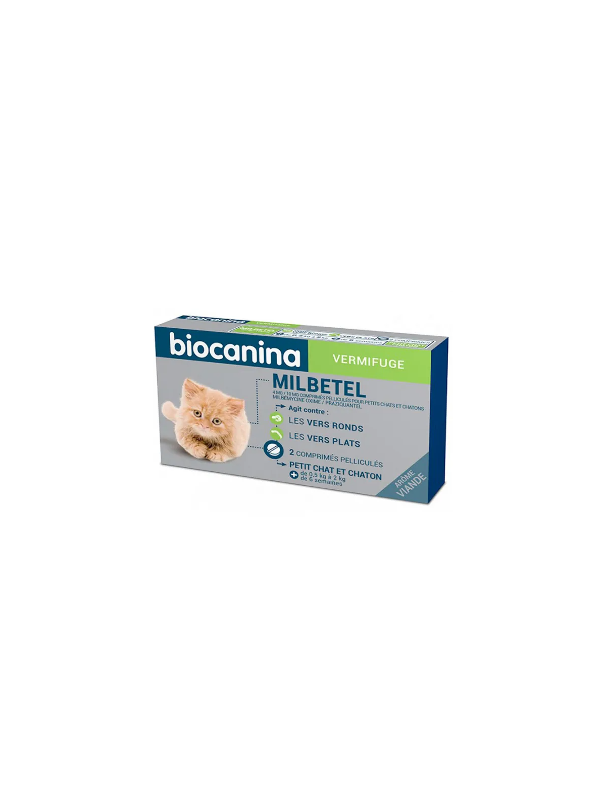 BIOCANINA  Milbetel Vermifuge Chat de 0,5 à 2 kg x 2