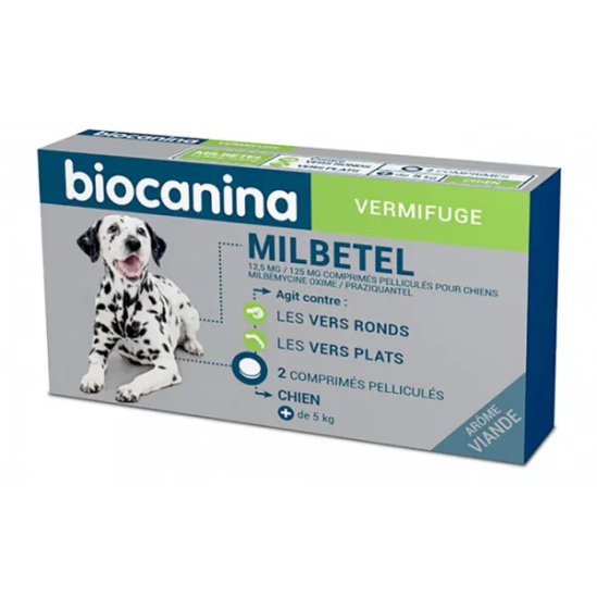 BIOCANINA Milbetel Vermifuge Chien +5 kg x 2