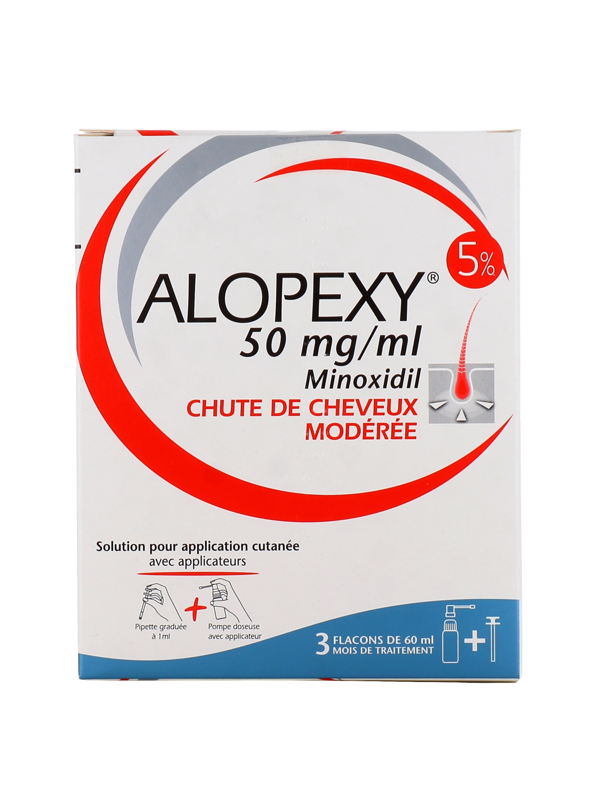 Alopexy 5 % 3 flacons de 60ml | Nom de la Pharmacie en variable