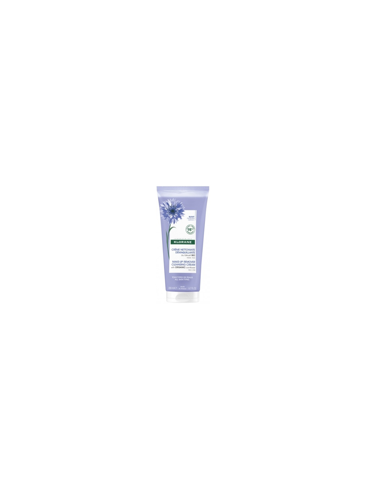 KLORANE Crème Nettoyante Démaquillante Bleuet 200ml