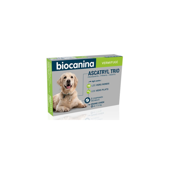 BIOCANINA Ascatryl Trio Grand Chien 2 Comprimés