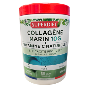 SUPERDIET Collagène marin 10g + Vitamine C 210g