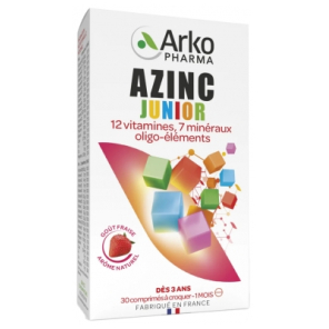 AZINC Junior Comprimés à Croquer Goût Fraise boite de 30