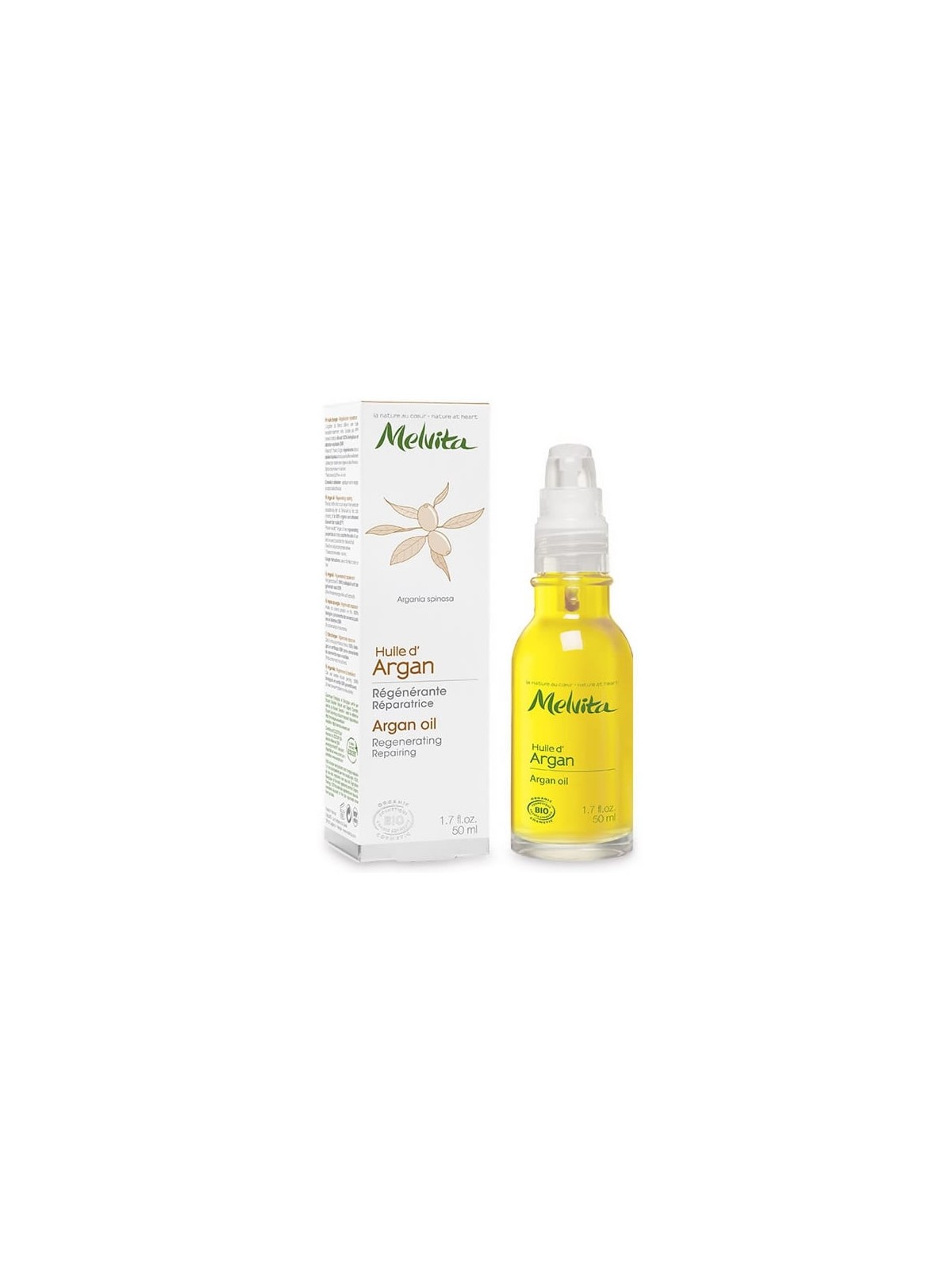 Melvita huile de beauté argan équitable flacon 50ml