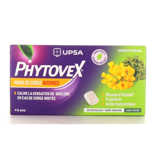 PHYTOVEX Pastilles Maux de Gorge Intenses Boite de 20