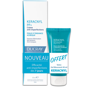 DUCRAY KERACNYL PP+ - Crème Anti-Imperfections 30ml + Gel Moussant 40ml Offert