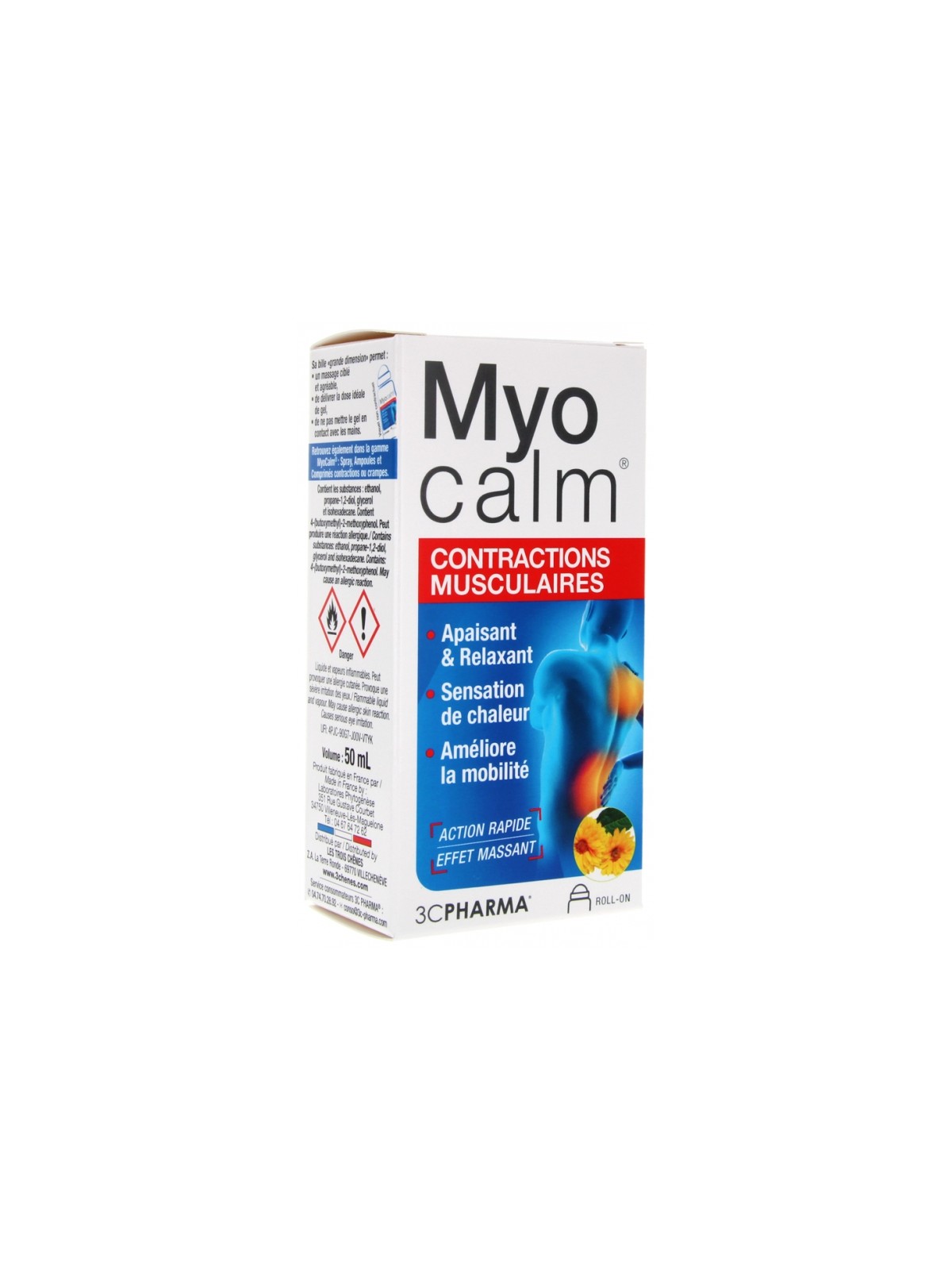 3C PHARMA Myocalm Contractions Musculaires Roll-On 50 ml