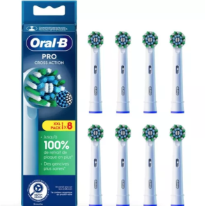 ORAL B PRO Pack de 8 Brossettes Dentaire Cross Action