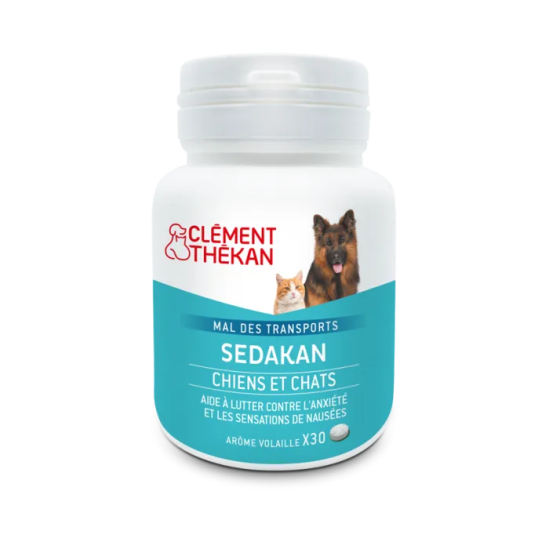 CLEMENT THEKAN SEDAKAN Comprimés Mal de Transports Chiens et Chats 30 Comprimés