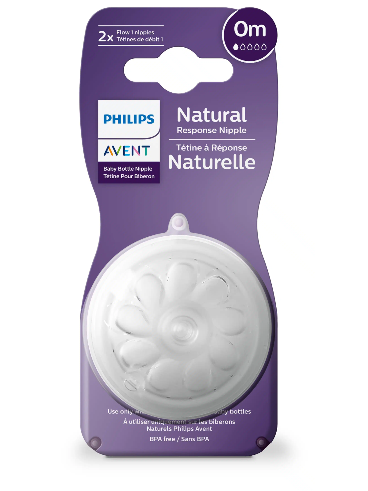 AVENT Natural Tétine Débit 1 Response Dès La Naissance x2