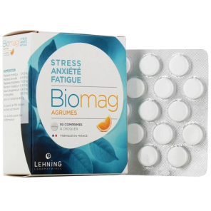 Biomag agrumes stress anxiété fatigue 90 comprimés