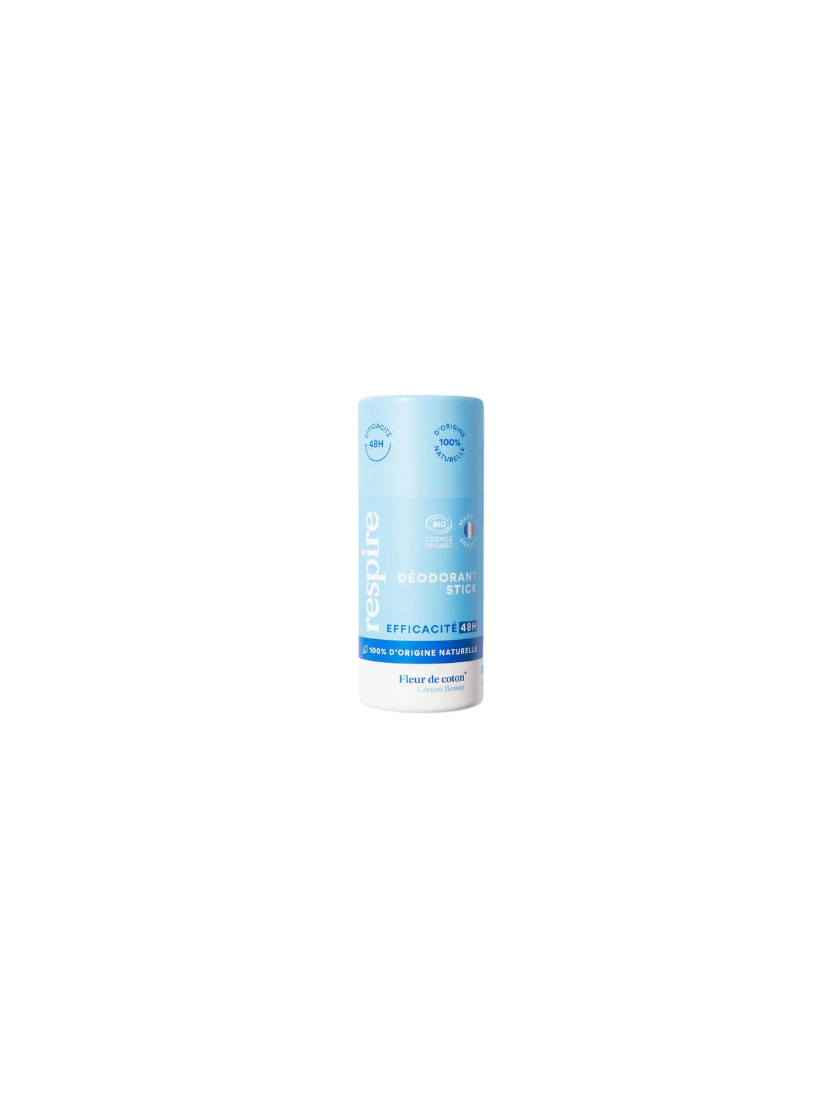 RESPIRE Déodorant Solide Carton efficace 48h Fleur de Coton 50g