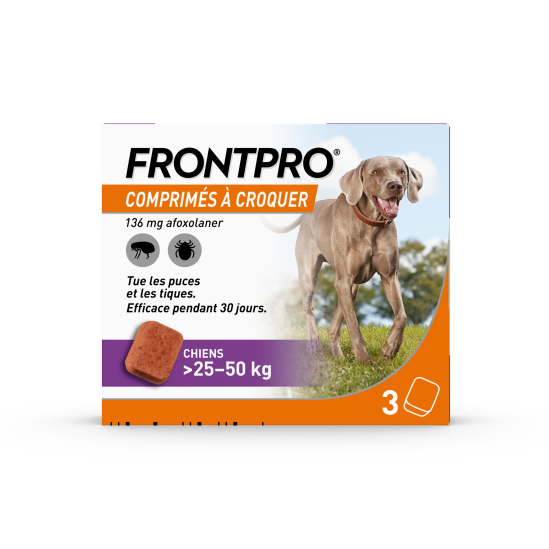 FRONTLINE Frontpro Comprimés Antiparasitaire 25-50 Kg 3 comprimés